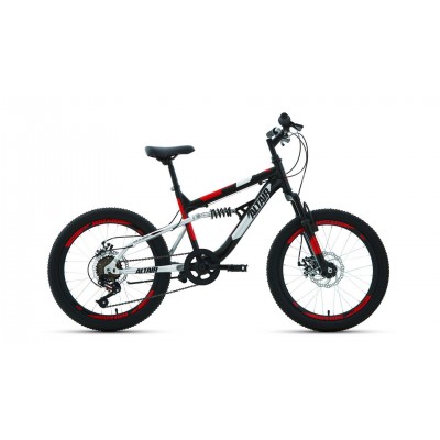 Велосипед 20" FORWARD ALTAIR MTB FS (DISK) (Двухподвес) (6-ск.) 2019-2020 (рама 14) черный/красный